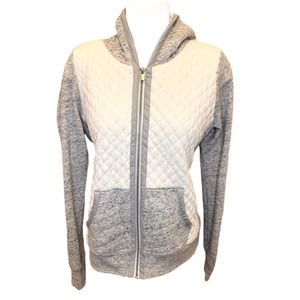Abercrombie & Fitch Women's Sherpa Lined Quilted Front Zip Up Hoodie Sz Medium